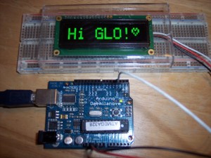 GLO216 Serial OLED Display custom character