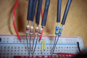 LED resistors heatshrink