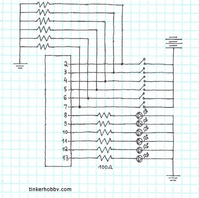 schematic for led control with arduino